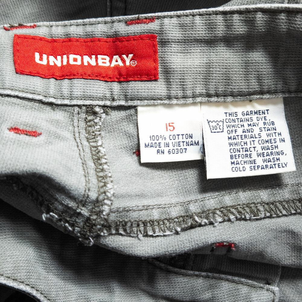 Unionbay Utility Shorts Gray Size 5 Low Rise Y2K Skater Streetwear Fit - Picture 4 of 4